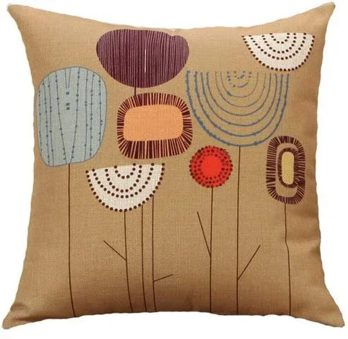 Льняная наволочка с цветочным принтом 40x40 45x45 50x50 60x60