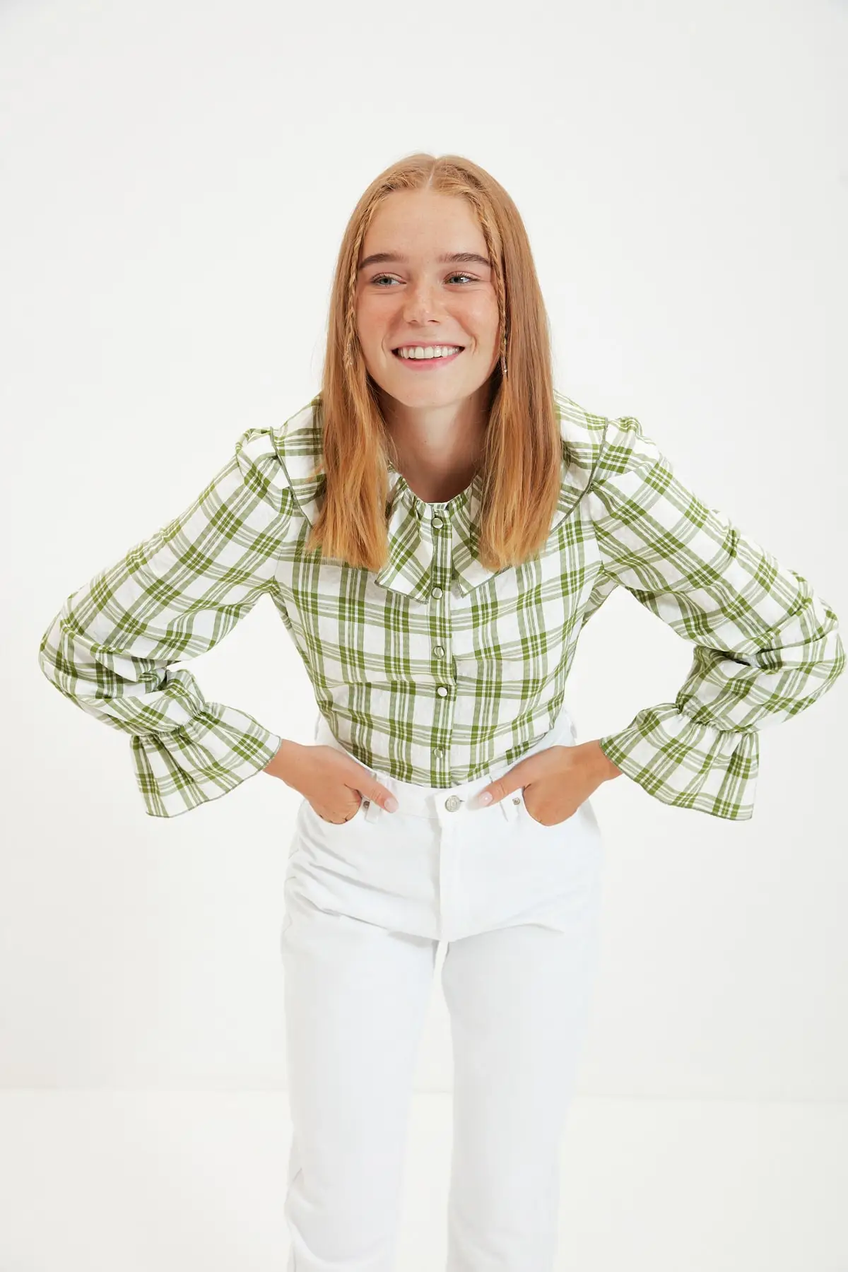 

Trendyol Colar Flounces Shirt TWOAW22GO0123