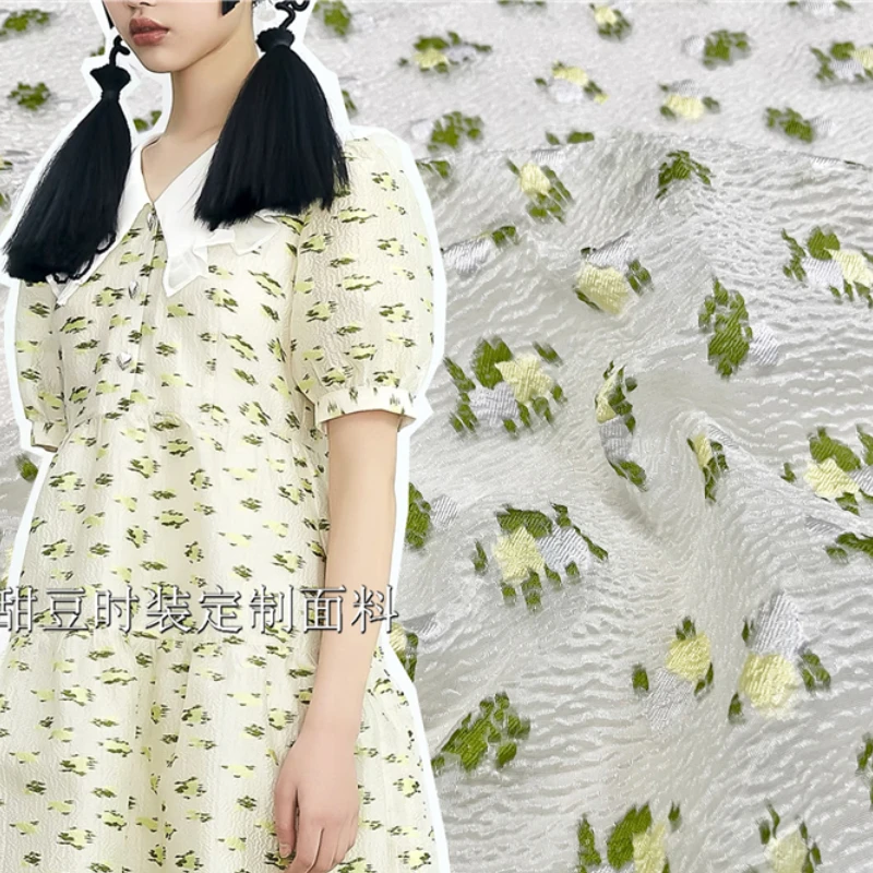 

Organza Jacquard Fabric Spring Summer Thin Floral Dress Fashion European Brand Fashion Design Sewing Wholesale Materials Cloth