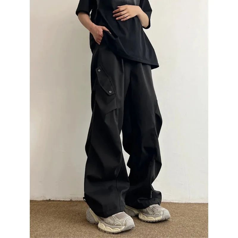 Фото Techwear Брюки-карго с парашютом Мужские широкие брюки в стиле хип-хоп Мужская быстросохнущая уличная одежда Свободные большие размеры Корейский хип-хоп №4