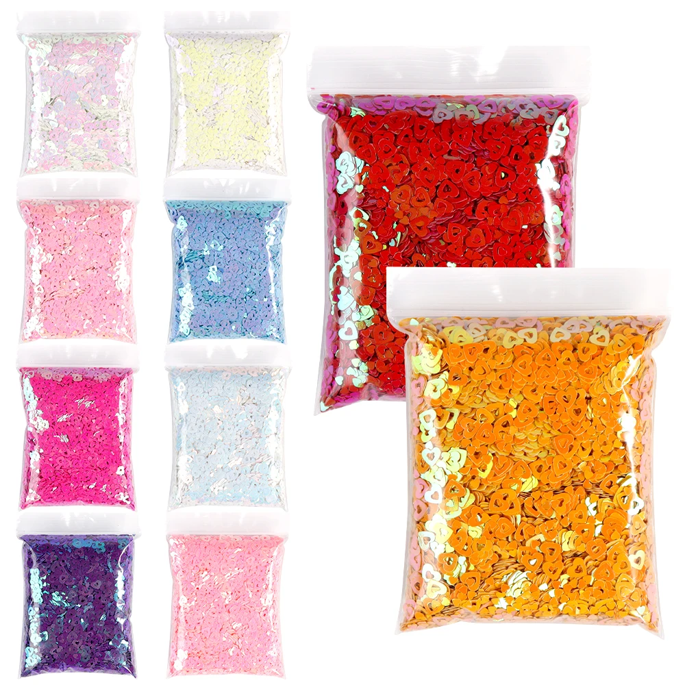 

50g/bag Hollow Out Heart Nail Sequins For Crafts Handcraft Ultra Thin 4mm Fill Confetti Glitter Paillette Diy Decorations PD-137