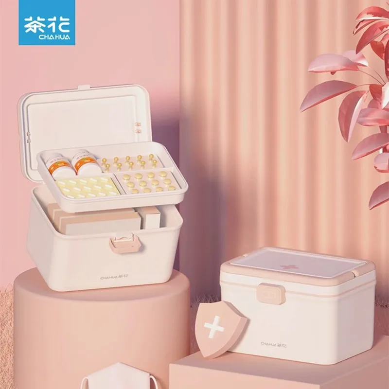 

CHAHUA Double Layer Household Medicine Medicine Storage Box Children'S Family Medical Box Dormitory Medical Box Storage Box