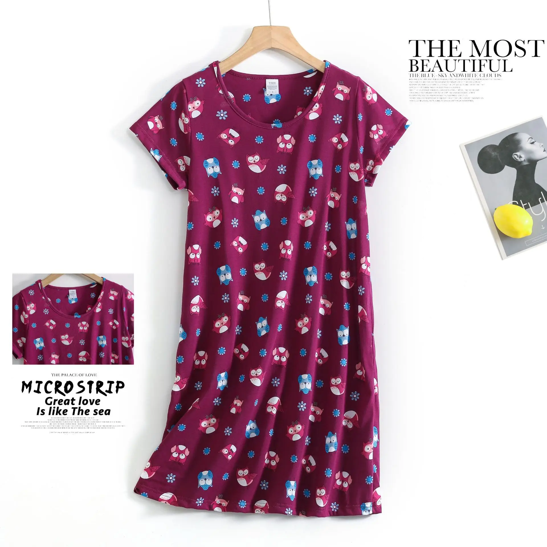 Милая мультяшная Пижама женская летняя сексуальная ночная рубашка пижама с