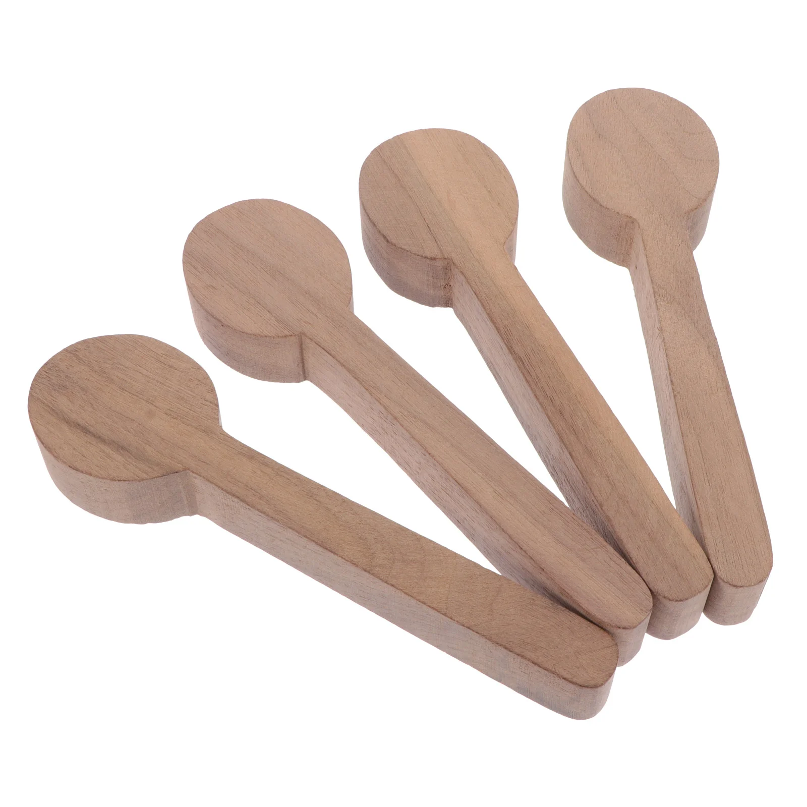 

4 Pcs Unfinished Wooden Spoon Making Materials Scoop Hand Mold Tableware DIY Whittling Kit