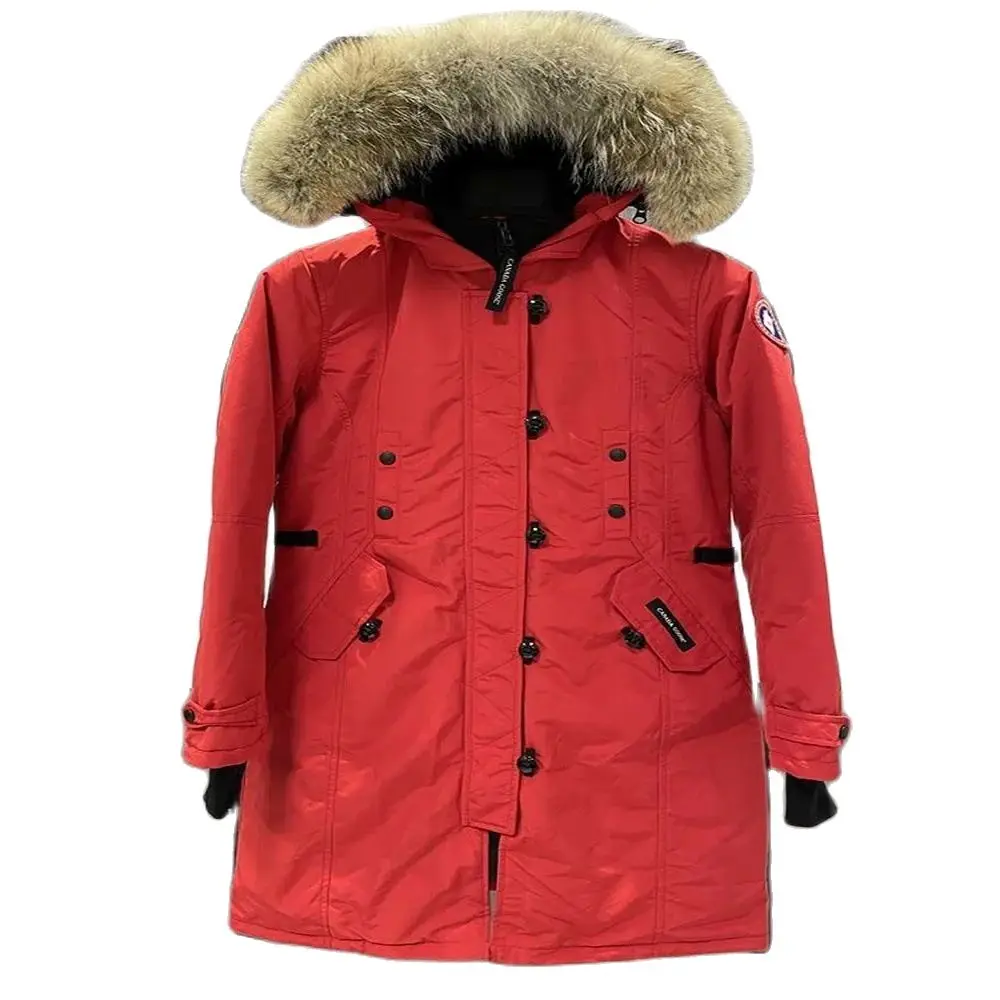 

Winter Fashion Kensington Parker Goose White Duck Down Jacket SexuMura Women Fur Raccoon Collar Thick Warm Cotton-Padded Clothes