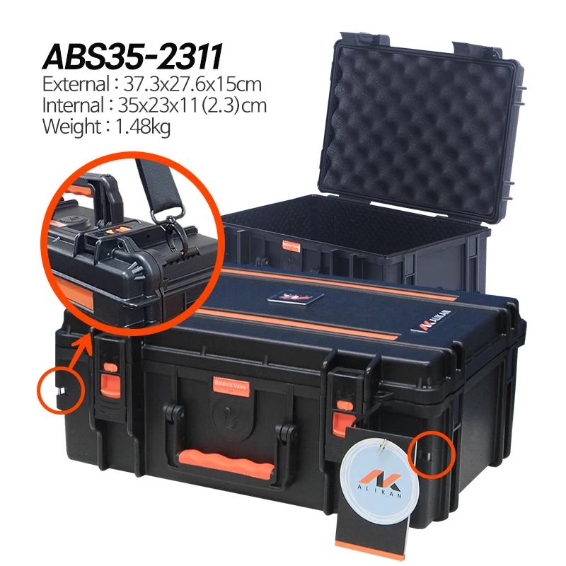Фото ALIKAN ABS35-2311 37,3x27,6x15 см Alikan Водонепроницаемый жесткий чехол Водонепроницаемый переносной военный чехол Защитный чехол для оборудования №1