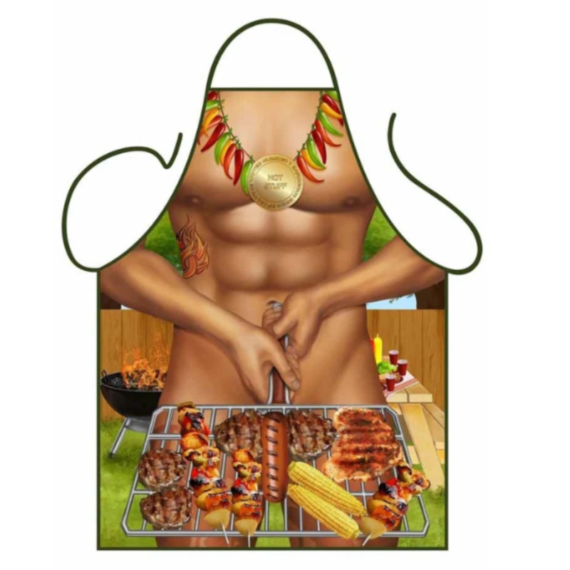 

3D Funny Aprons Sexy Naked Man & Women Apron Dinner BBQ Party Cooking Apron Adult Baking Accessories Funny Gifts For Men