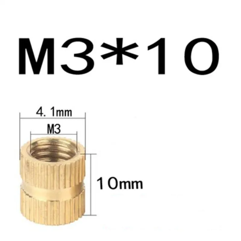 

1000pcs M3*10 M3X10 Injection Molding Brass insert nut Knurled Thread Inserts Nuts