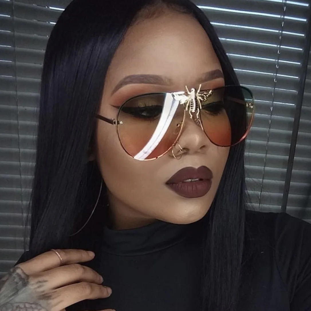 Женские солнцезащитные очки в стиле ретро модные большой оправе с изображением