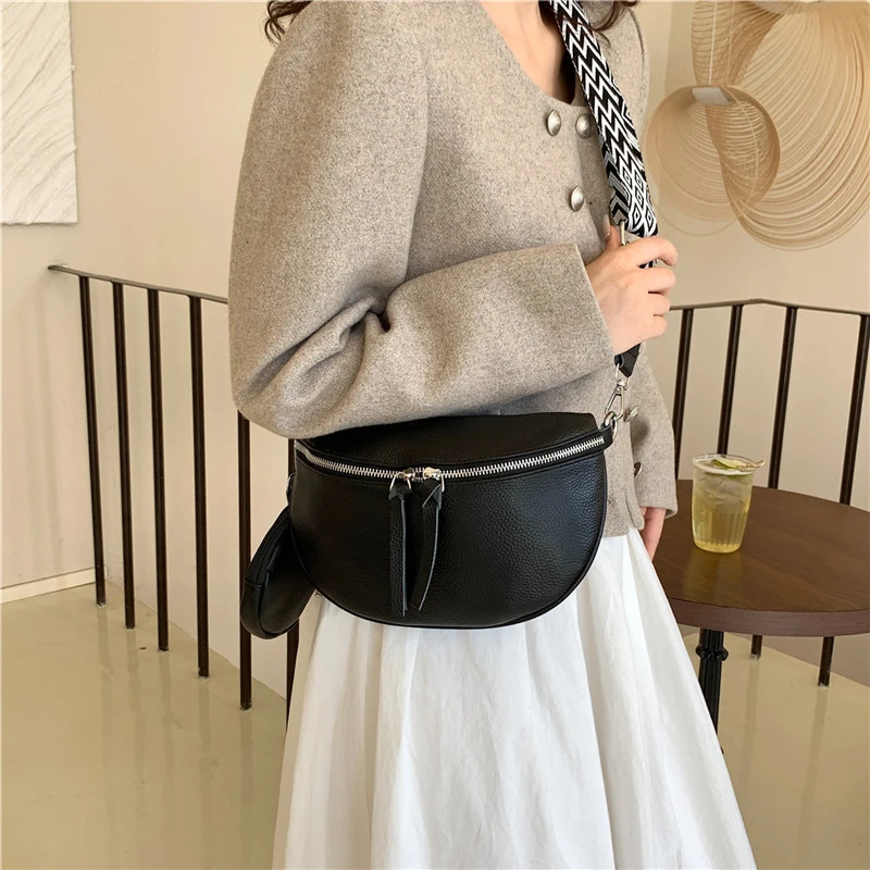 Новая женская сумка-Седло через плечо кожаная нагрудная сумка высокого качества