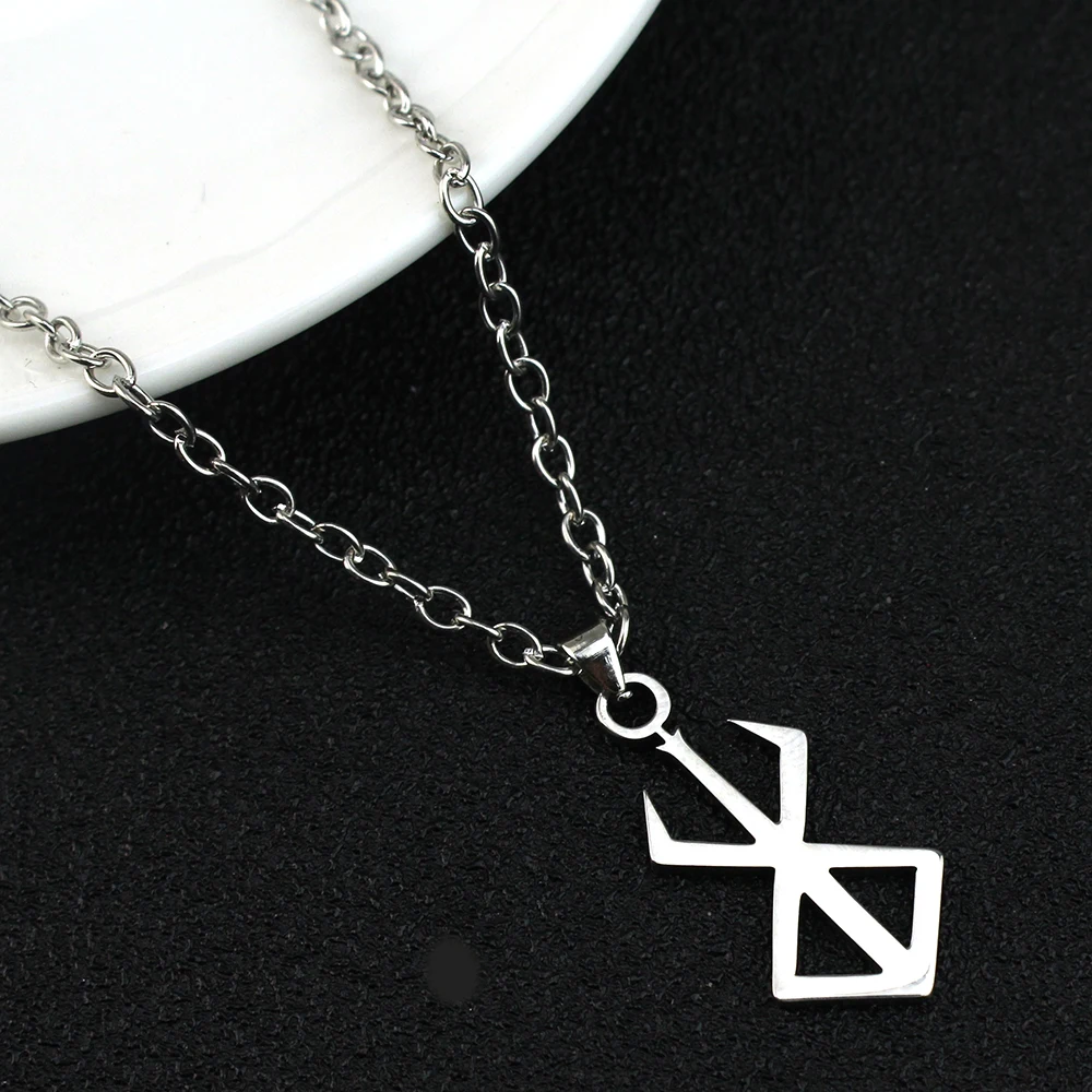 

Berserk Necklace Guts Sword Logo Pendants Choker The Mad Warrior Of Norse Viking Mythology Men Chain Necklaces Xams Gift