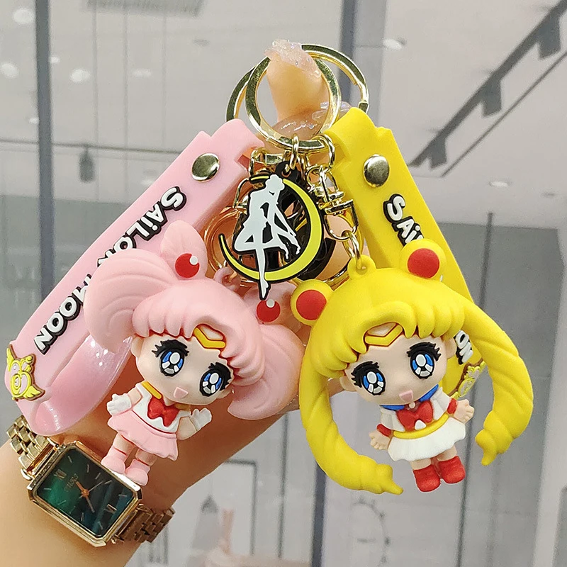 

Anime Sailor Moon Keychain Hino Rei Action Figure PVC Bag Pendant Sailor Mars Key Chain Car Key Chain Cartoon Key Ring Model Toy