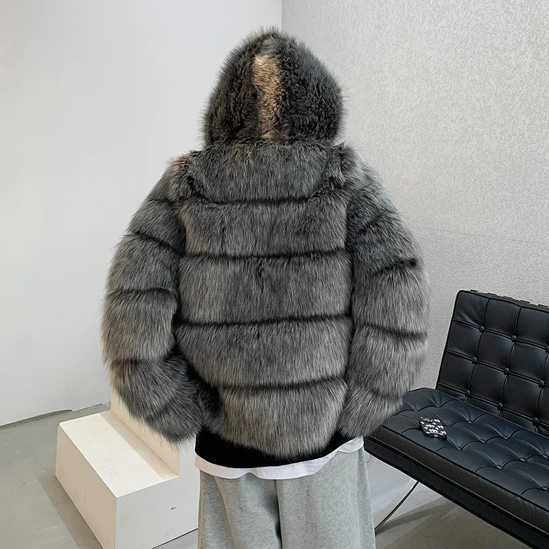 Winter Jacket Men Warm Fashion Thickened Hooded Jacket Men Streetwear Korean Loose Thick Short Coat Mens Fur Jackets M-3XL