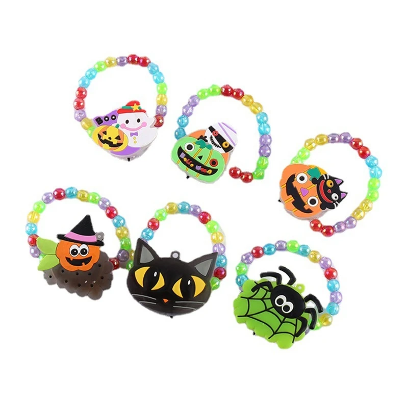 

Wearable LED Bracelet Halloween Party Bead Bracelet Kids Popular Flea Market Toy