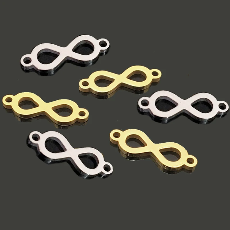 

5pcs 8*20mm Stainless Steel 8 Shape Charm Infinity Symbol Connectors Diy Components For Jewelry Bracelet Choker Making