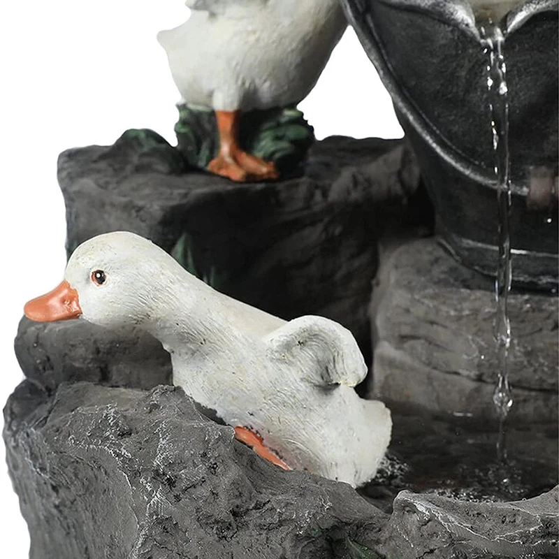 Полимерная утка семейный садовый фонтан для внутреннего дворика украшение сада