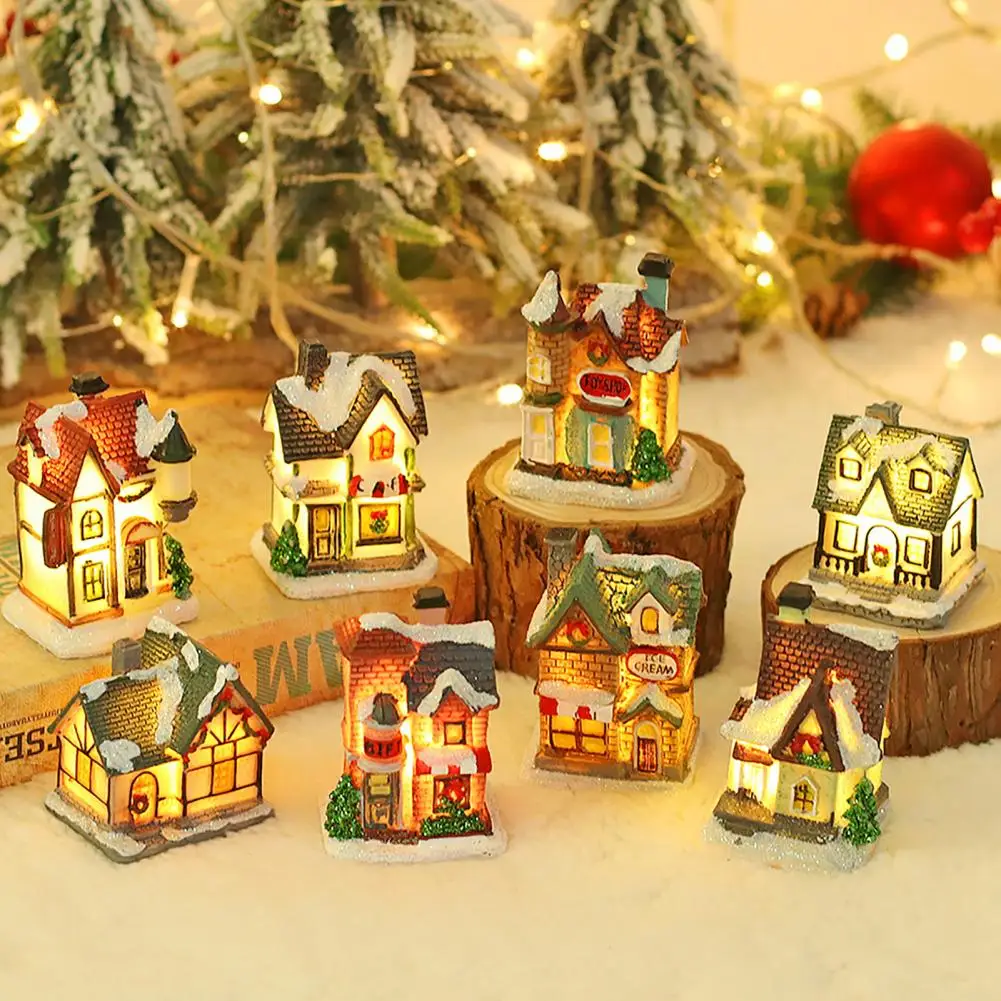 

Christmas Ornament Micro Landscape Eco-friendly Christmas Ornament Display Christmas House Ornament Snow House Ornament