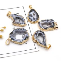 natural druzy stone pendants irregular geode ocean agate accessories jewelry making necklace bracelet