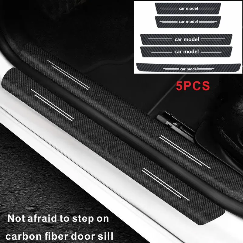 

For Chevrolet car carbon fiber pattern door door pedal anti-step anti-collision decorative protection sticker door threshold