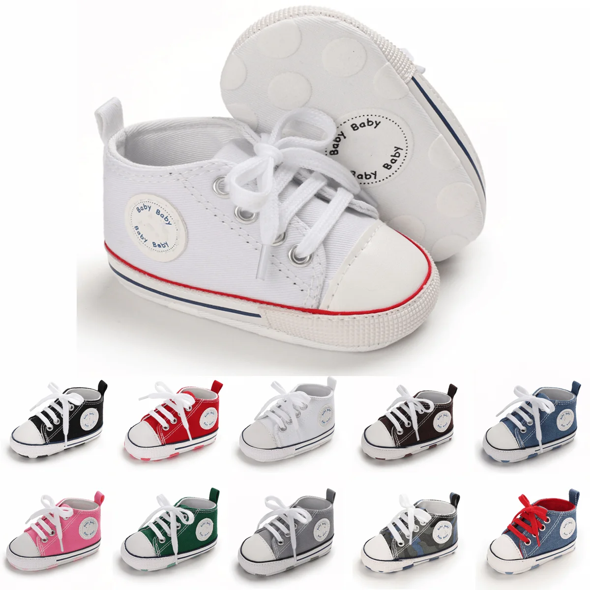 

Baby Canvas Classic Sneakers Newborn Print Star Sports Baby Boys Girls First Walkers Shoes Infant Toddler Anti-slip Baby Shoes