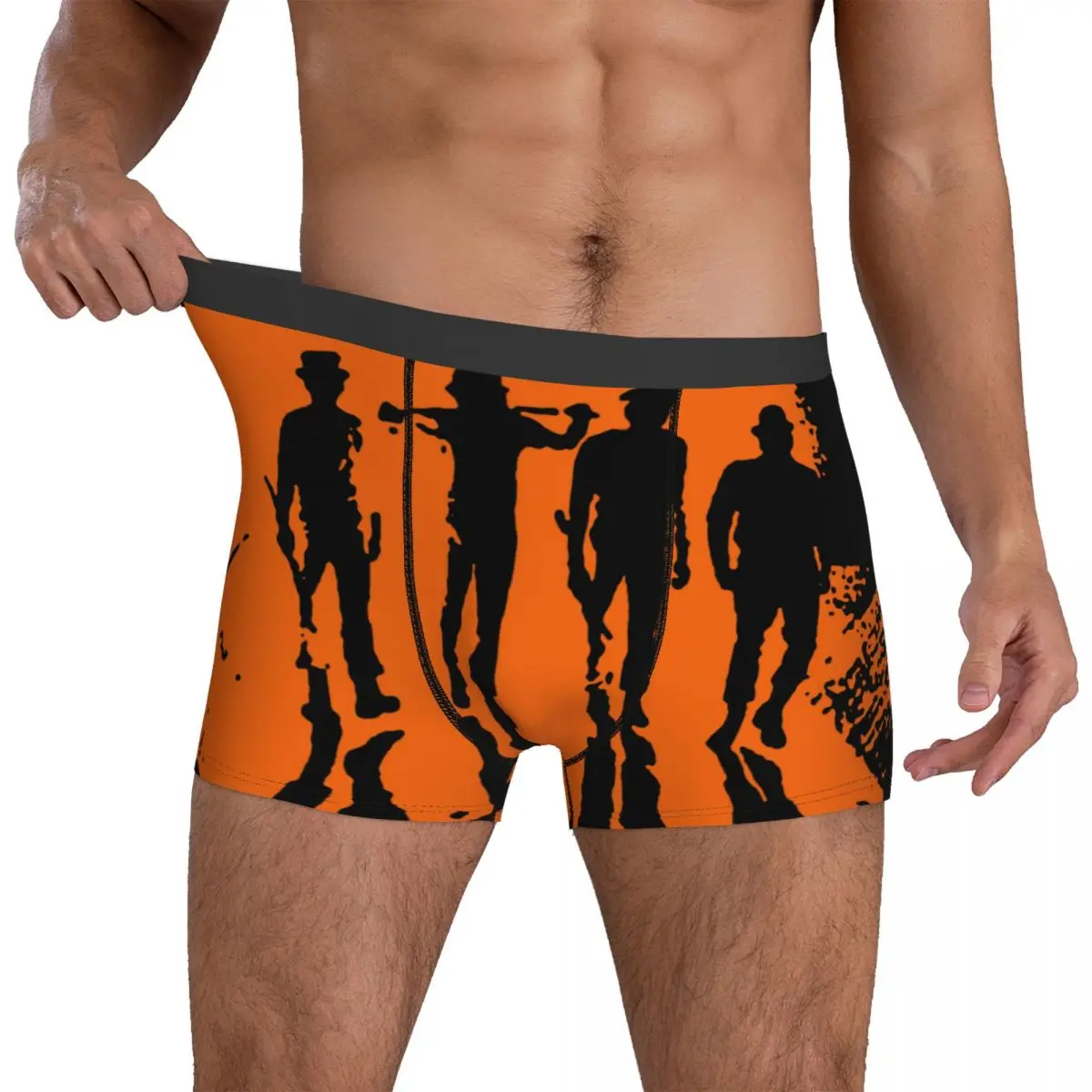 

Мужские трусы-боксеры с принтом, оранжевое нижнее белье