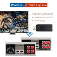 retro game console 8 bit wireless dual controller built in 620 games handheld game player gamepad video game console av output