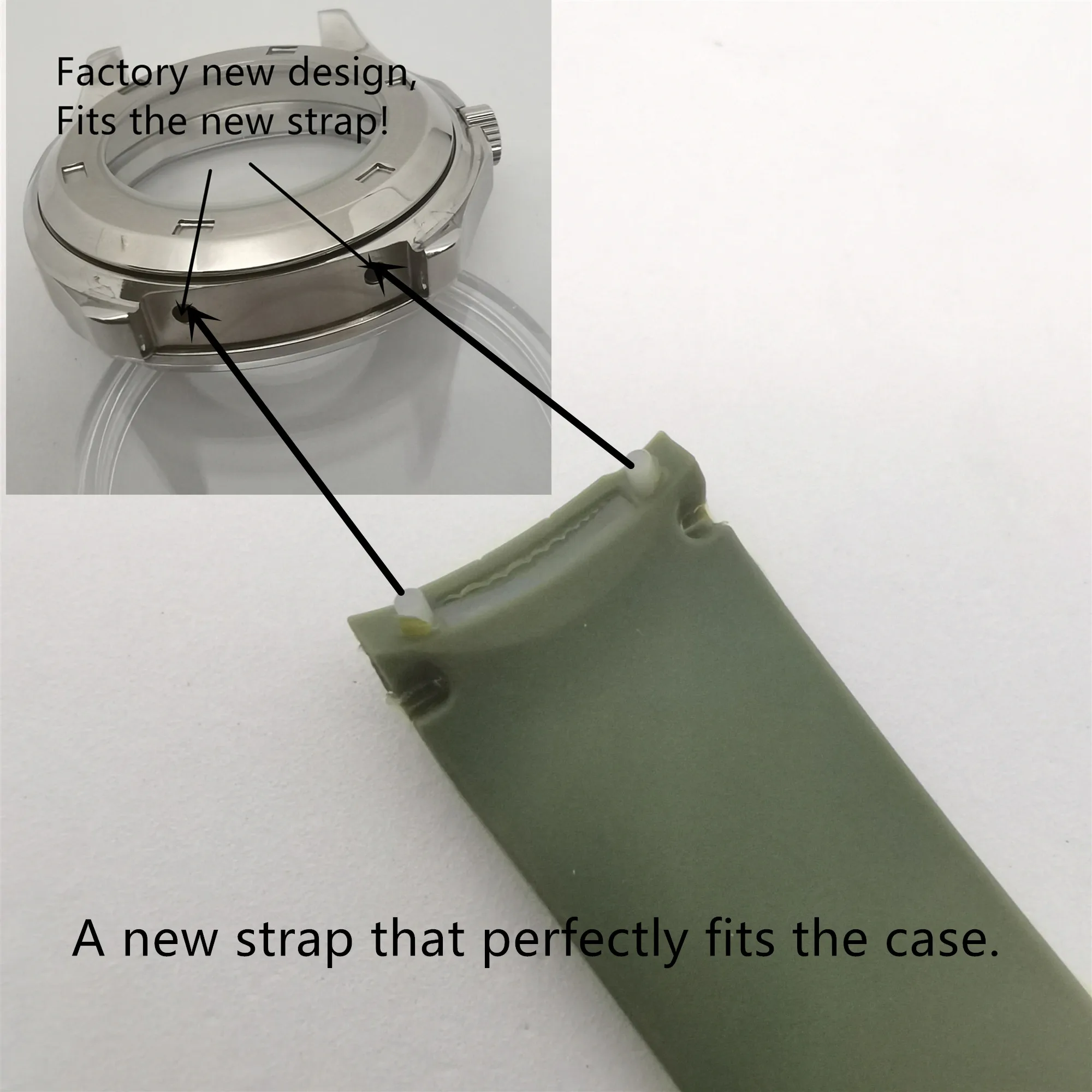 41mm AQUANAUT Square Stainless Steel Case Fits Japan NH35 NH36 Automatic Movement Tape Combination