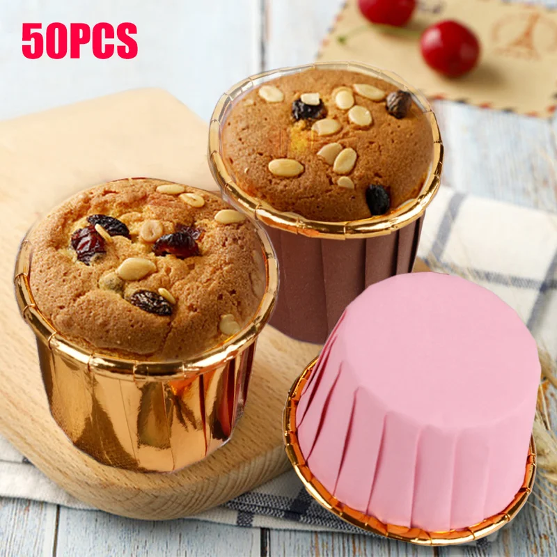 

50PCS Mini Dessert Cupcake Liners New Cake Roll Cups Cupcake Paper Baking Cups Cake Tools Bakeware Kitchen Accessories