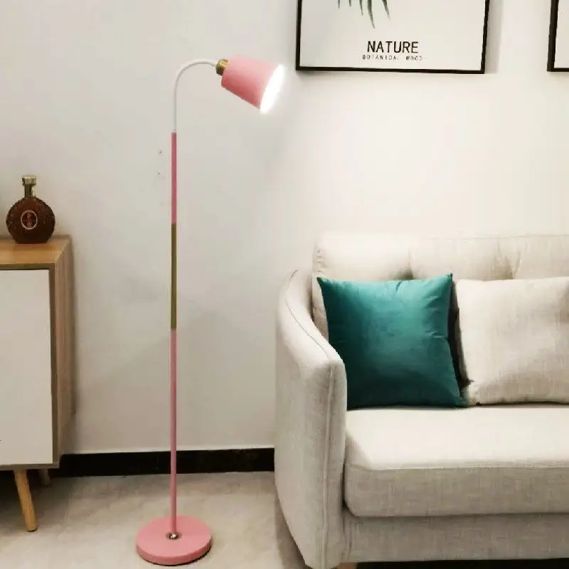 Nordic Led Floor Lamp Modern Bedroom Living Room Dining Kitchen Study Bedside E27 Light Holder White Black Lighting Fixture | Лампы и