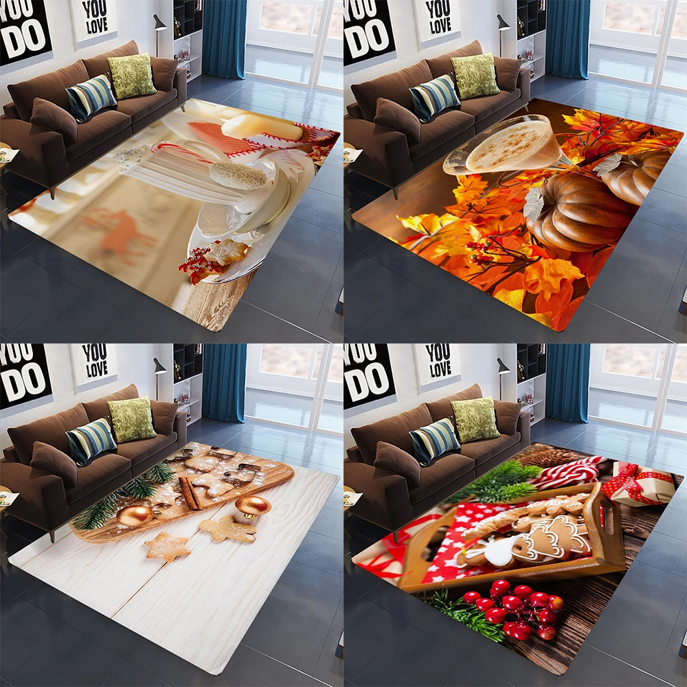 

Креативный напольный коврик с рисунком молока, быстрого печенья, тыквы, ковер для спальни, гостиной, детской кухни, коридора, Противоскользящий коврик, коврик