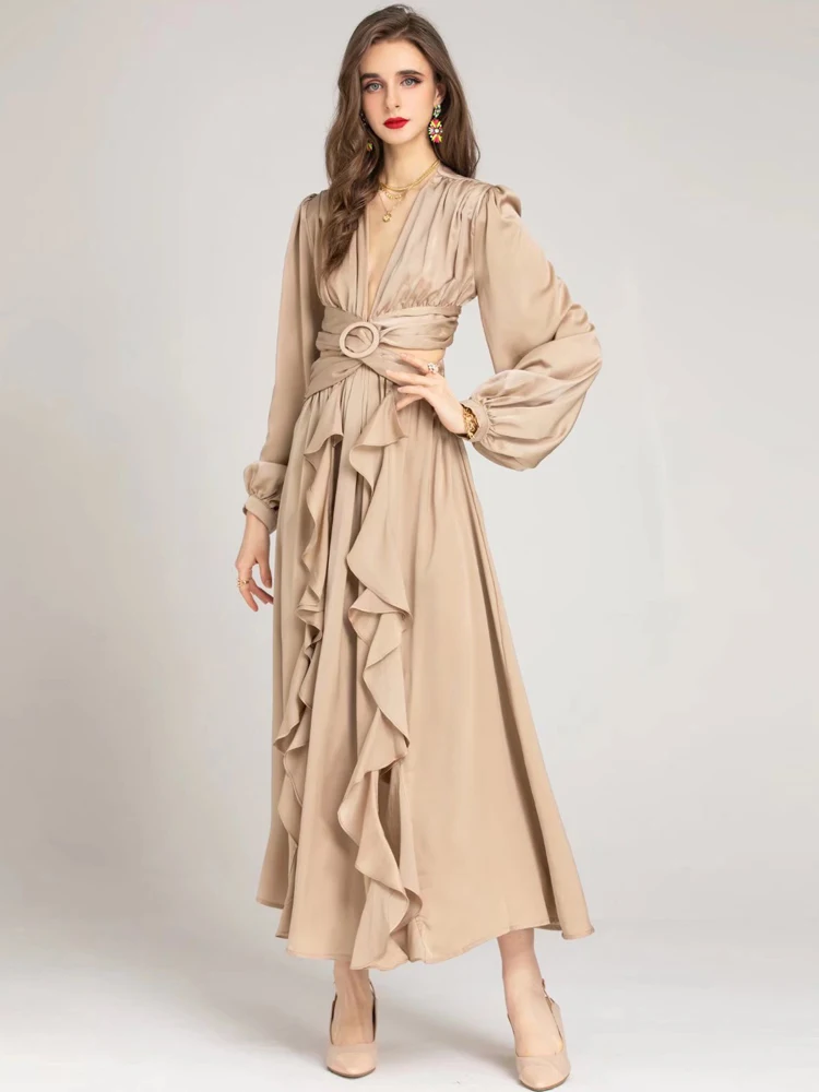 

Designer New Women Summer Vintage Print Mesh Lace Gorgeous Sexy Fashion High Quality Elegant High Street Casual Party Midi Dress