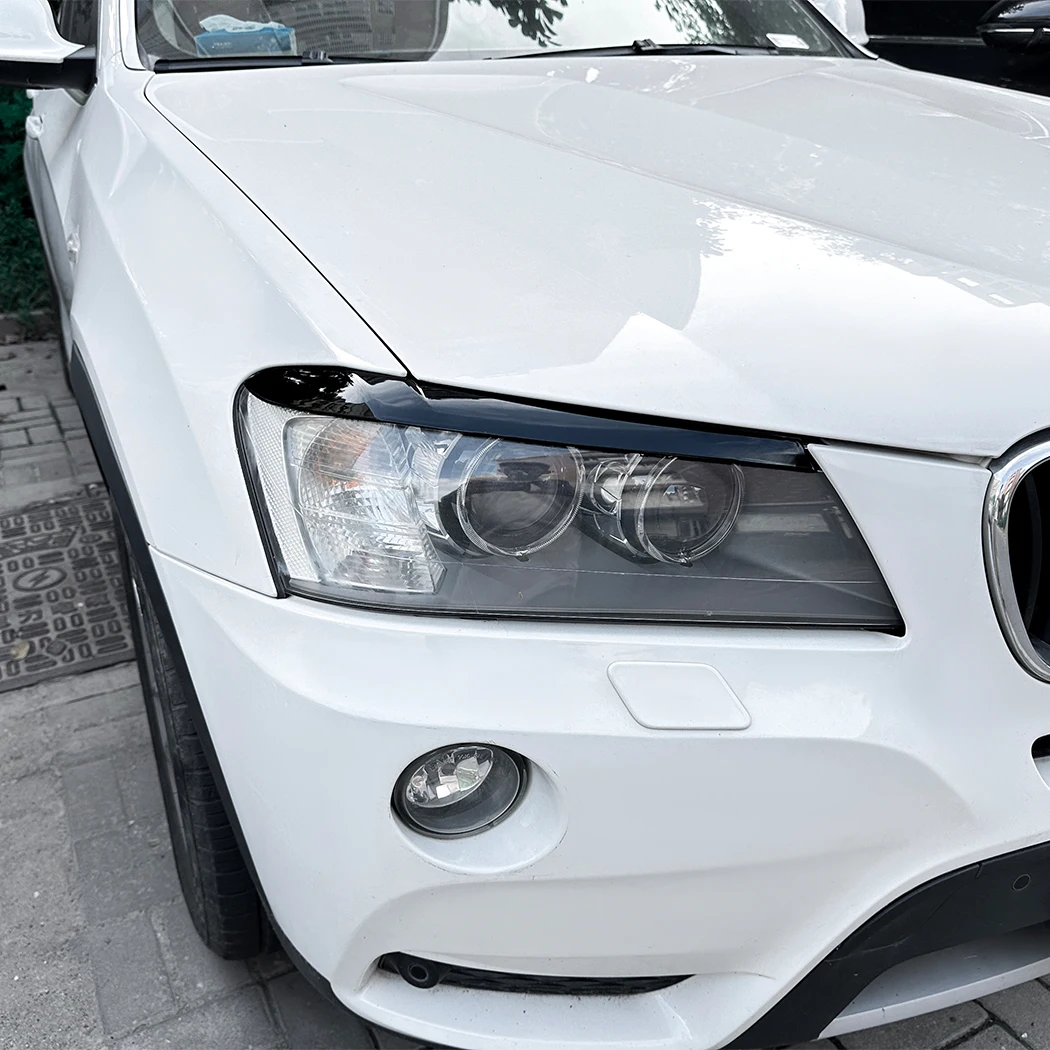 Глянцевые черные накладки на фары (реснички) для BMW X3 F25 2011-2013: Комплект для модификации и тюнинга фар автомобиля (art.: 3920dca16c9e6) - 3920dca16c9e6