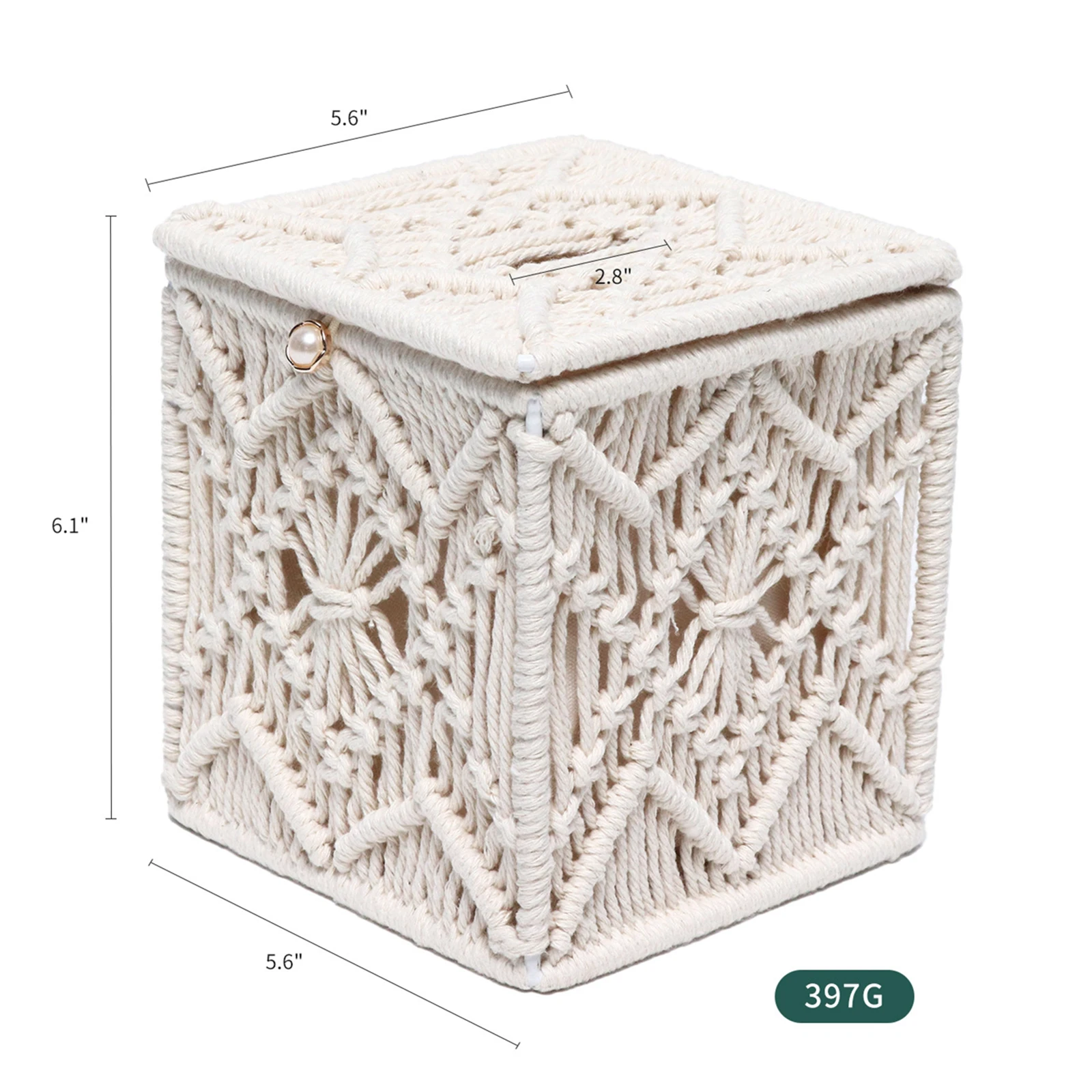 Ручная вязка хлопчатобумажная коробка для салфеток декоративный держатель