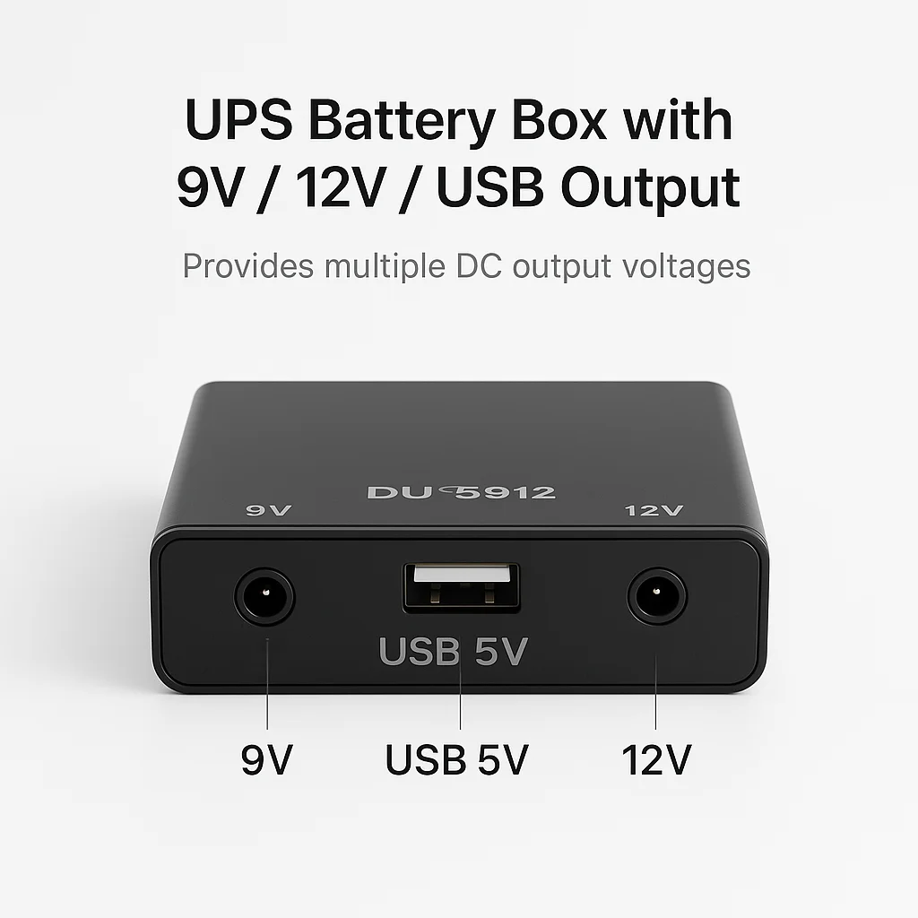 Фото Зимний блок питания UPS 5В/9В/12В, с безопасным автоматическим переключением, сменный отсек для батарей, резервный источник постоянного тока для домашних устройств (батарея не входит в комплект) №5