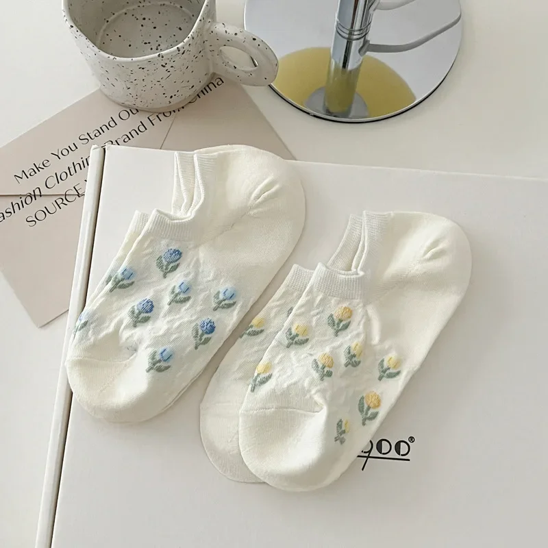 Suxinaimin женские невидимые хлопковые тонкие короткие носки-тапочки в японском