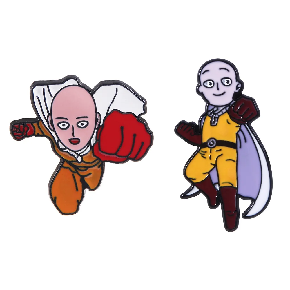 

Anime One Punch Man Saitama Cute Cartoon Alloy Metal Enamel Backpack Bag Clothes Coats Lapel Badge Brooch Pin