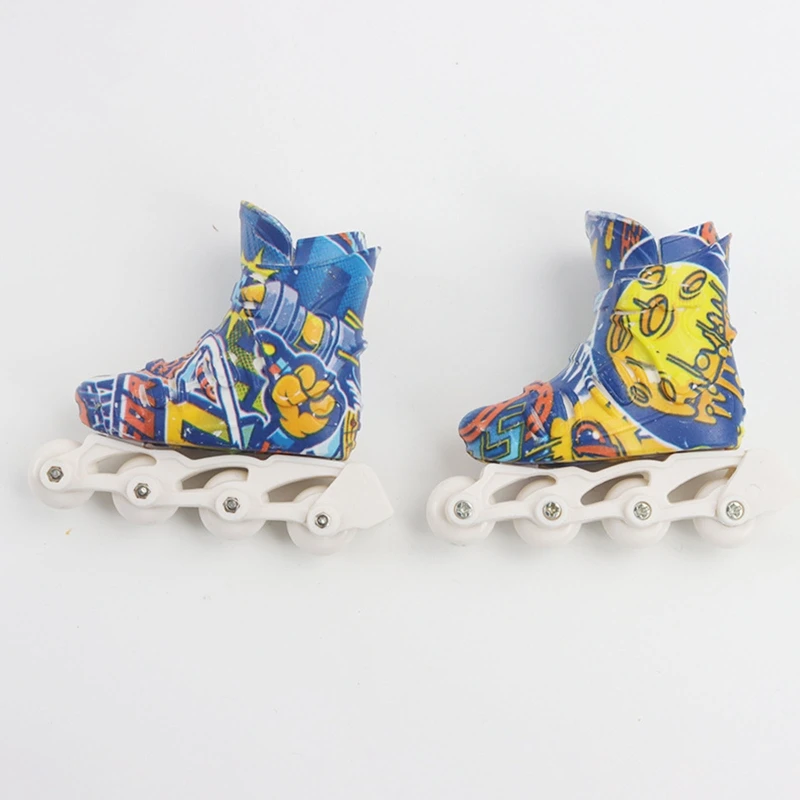 

1 Pair Mini Finger Skates Outdoor Portable Fingerboarding Sneaker Finger Roller Skates Toys for Kids Teens