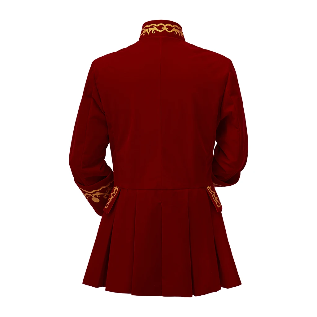 Средневековое викторианское ренессансное мужское красное винтажное золотое