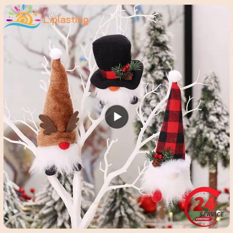 

1 ~ 10 шт. рождественские украшения для кукол, яркий милый плюшевый декор со светодиодной подсветкой, мультяшный Рождественский кулон, безликая кукла