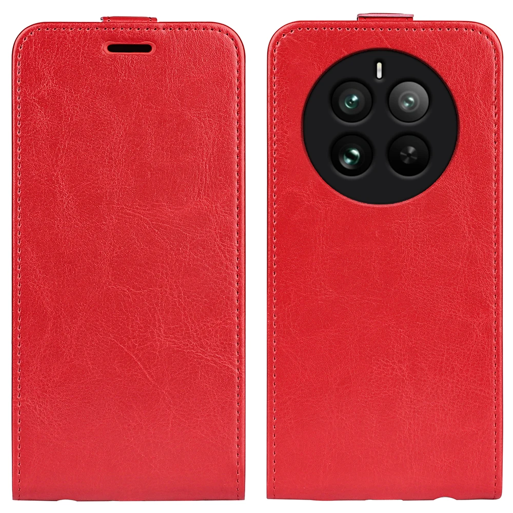 do Realme 12 Pro Plus 5G skórzane etui z klapką miękkie pionowy portfel na kartę kredytową