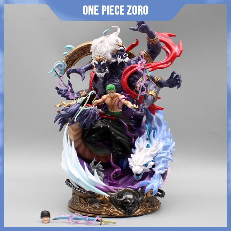 

Anime One Piece Zoro King Of Hell Three Heads And Six Arms Pvc Gk Action Figure Statue Collection Model Doll Toy Gift 22cm