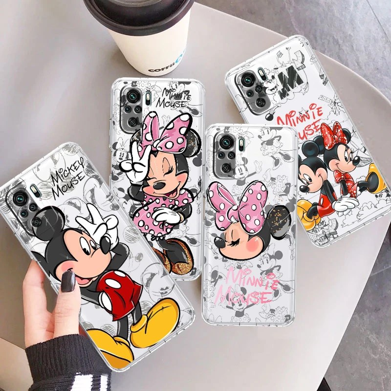 

Minnie Love Mickey For Xiaomi Redmi Note 12 11 11T 10 9 8 7 6 5 4 Pro 5G 4G Silicone Soft TPU Transparent Phone Case Coque Capa