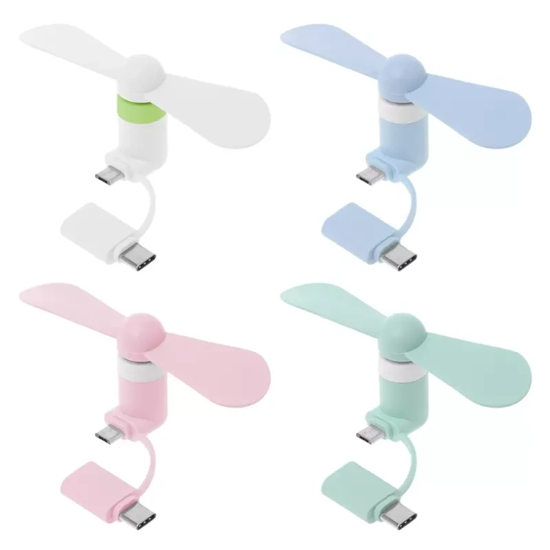 

2in1 Type C Micro USB Mini Fan Cooler for Samsung -Huawei -HTC Cell Phone