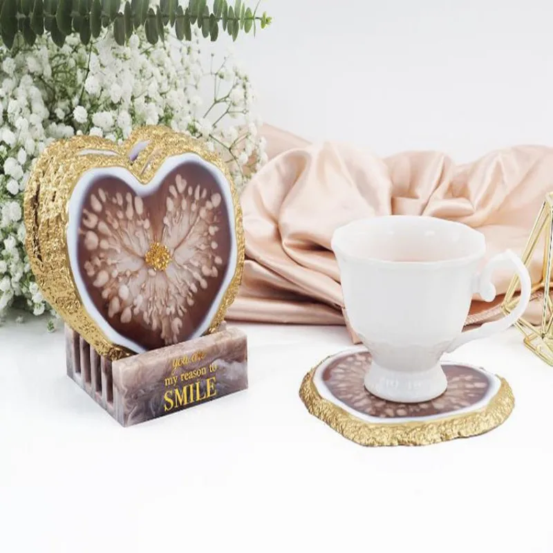 Набор зеркальных силиконовых подставок сделай сам с минеральными краями