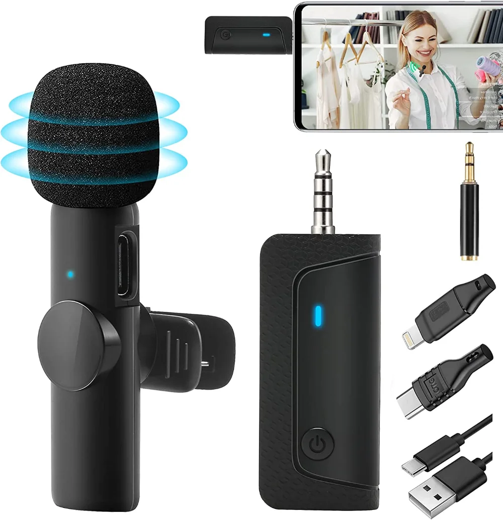 Беспроводной петличный микрофон для записи аудио и видео мини-микрофон с шумом 3 5
