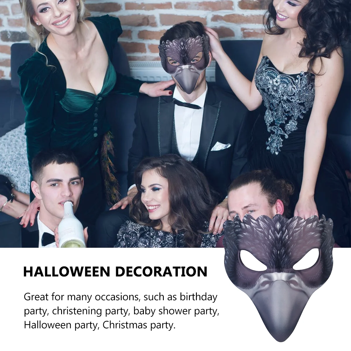 Маска вороны карнавальная вечеринка забавная птица Хэллоуин животное маскарад