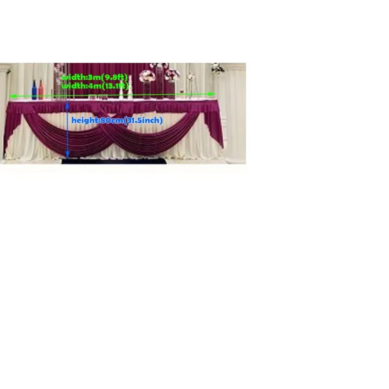 

Белый с бордовым свадебным столиком скатерть свадебное украшение с верхней крышкой