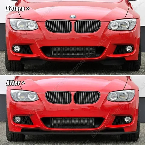 Для BMW 3 серии Coupe E92 E93 M-Tech передний бампер, разветвители, спойлер для губ 2006-2013, диффузор, внешняя тюнинг, 2 шт., глянцевый черный