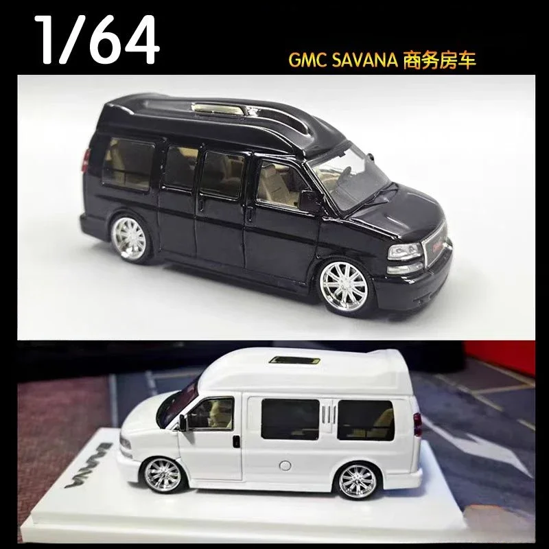 GOC 1:64 GMC SAVANA Black Limited800 Литая под давлением модель автомобиля