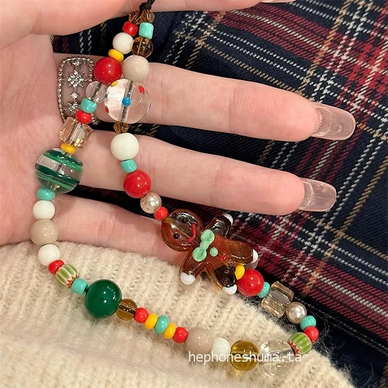 Пряничный человечек Рождественская елка цепочка для мобильного телефона